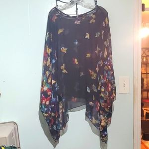 DJT Fashion, One size fits all, Black w/ Butterflies